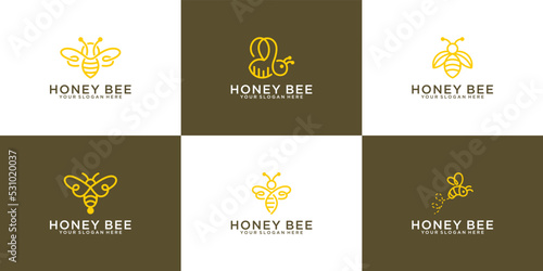 collection of bee, beetle, honeybee vector icons