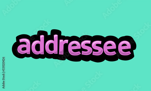 ADDRESSEE writing vector design on a blue background