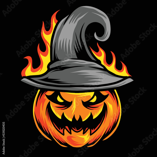 Halloween illustration design. Can be used for posters, book covers, logos, posters, etc