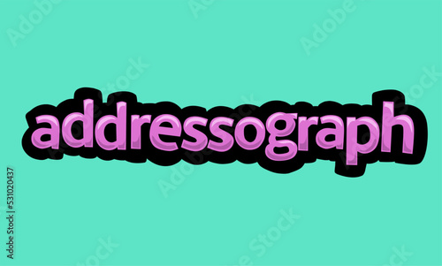 ADDRESSOGRAPH writing vector design on a blue background