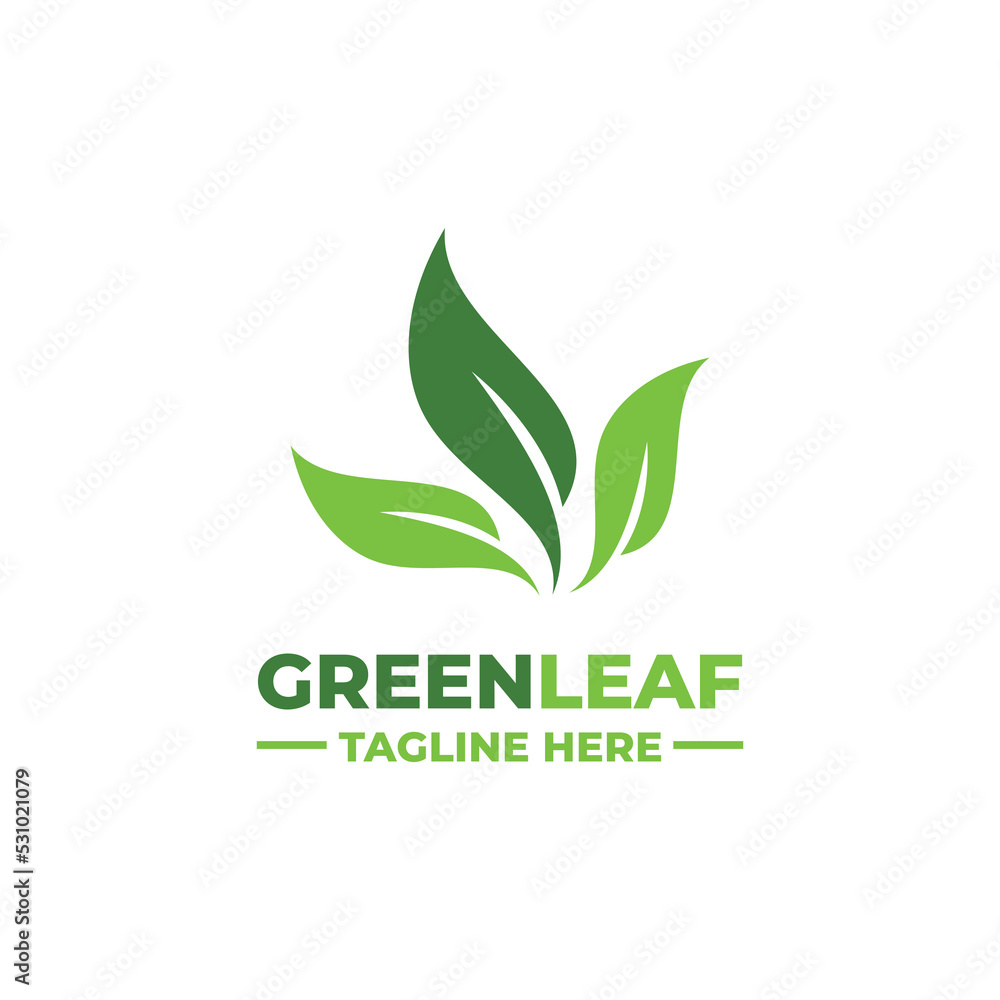 Leaf simple flat logo vector Leaf simple flat logo vector