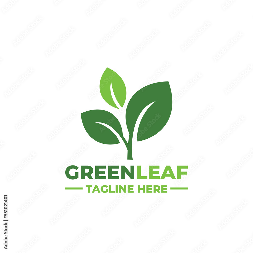 Leaf simple flat logo vector