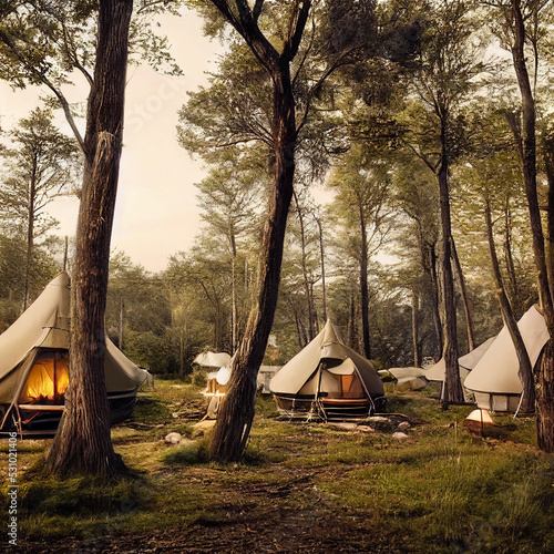 glamping. luxury glamorous camping. glamping in the beautiful countryside © Aquir