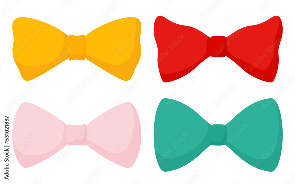Set of Bow Tie isolated on white background Set of Bow Tie isolated on white background