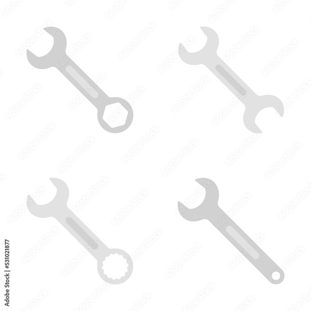 Set of Spanner isolated on white background Set of Spanner isolated on white background