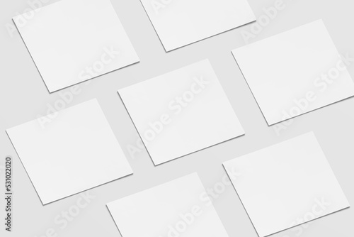 Blank square business card mockups