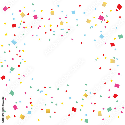 Colorful confetti background frame illustration