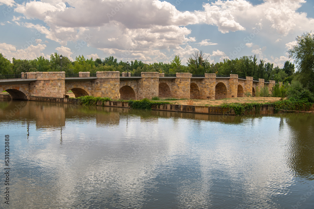Medieval bridge over the Duero river in San Esteban de Gormaz (Soria, Spain) Medieval bridge over the Duero river in San Esteban de Gormaz (Soria, Spain)