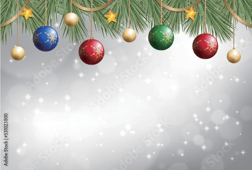 クリスマスの背景（銀色背景）