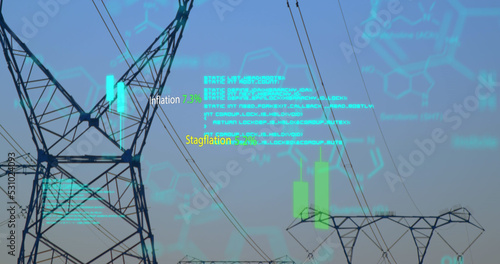Image of data processing over pylons