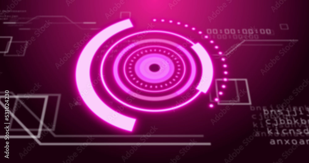 Image of scope scanning with social media icons over data processing Image of scope scanning with social media icons over data processing