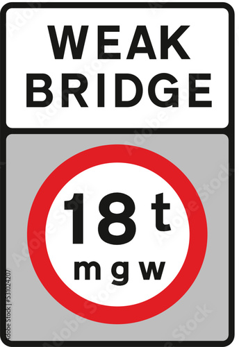 No vehicles over maximum gross weight shown (in tonnes), The Highway Code Traffic Sign, Signs giving orders, Signs with red circles are mostly prohibitive. Plates below signs qualify their message.