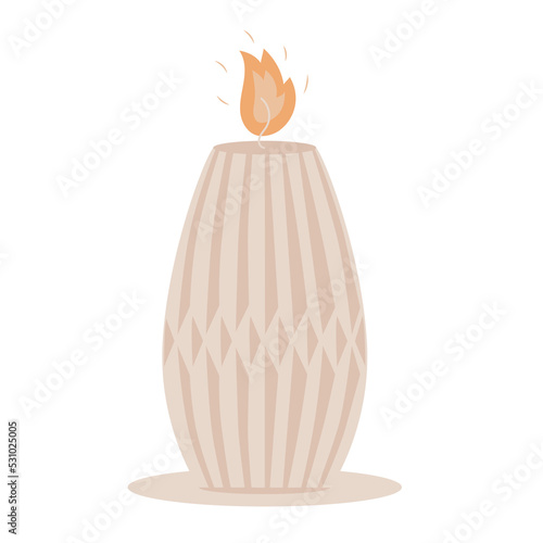 paraffin scented ribbed handmade candle for aromatherapy