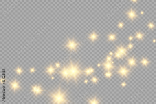 Brilliant gold dust vector shine. Glittering shiny ornaments for background. Vector illustration.	