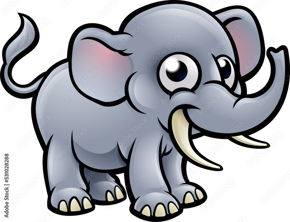 Obraz premium Cartoon Elephant Character
