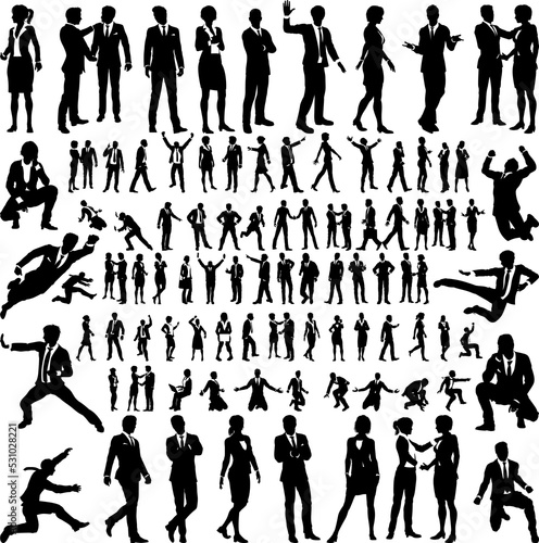 Business People Silhouettes Big Set photo