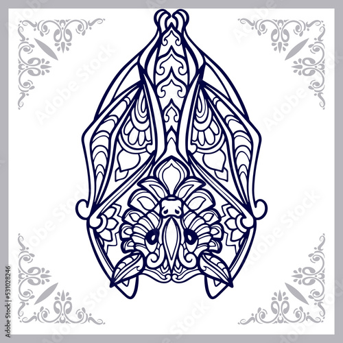 Bat mandala arts isolated on white background