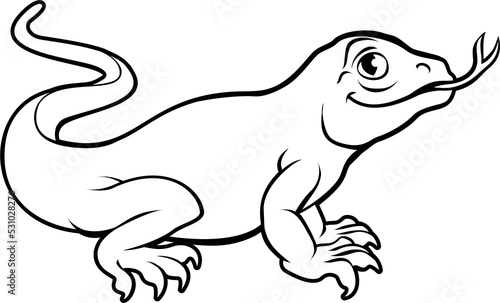 Komodo Dragon Lizard Cartoo...