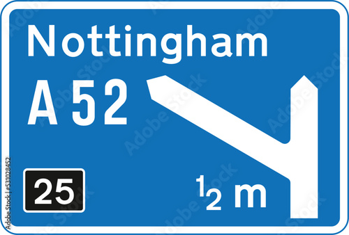 On approaches to junctions (junction number on black background), The Highway Code Traffic Sign, Signs giving orders, Signs with red circles are mostly prohibitive. Plates below signs qualify