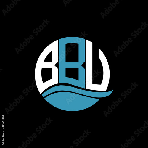 BBU logo monogram isolated on circle element design template, BBU letter logo design on black background. BBU creative initials letter logo concept. BBU letter design.
 photo