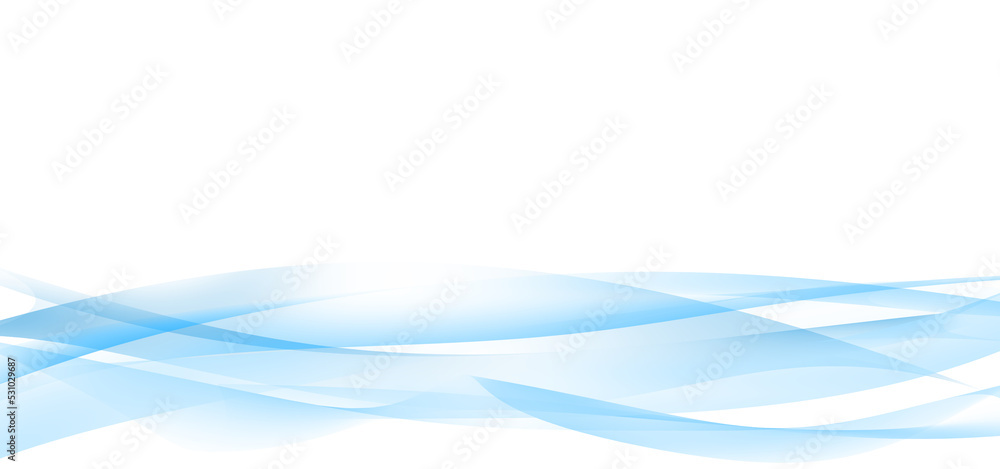 Fototapeta premium Banner of flowing waves on white background. Copy space