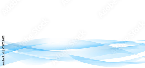 Banner of flowing waves on white background. Copy space