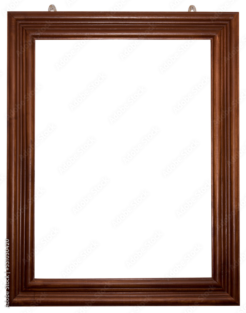 Brown wooden frame isolated