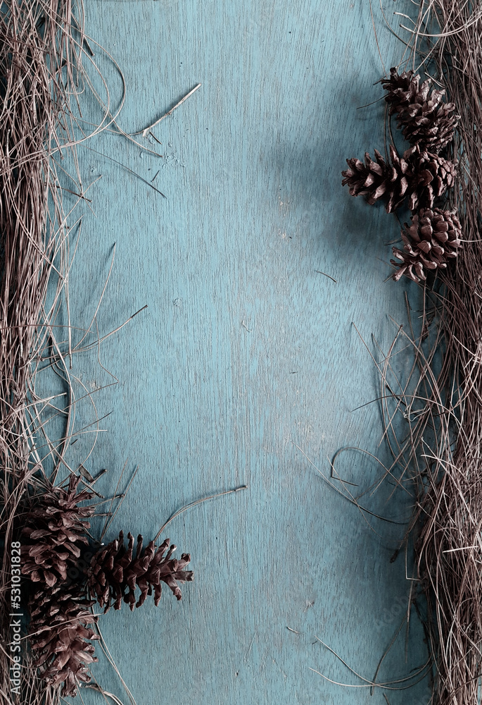 Fototapeta premium christmas pine background, decoration, vintage