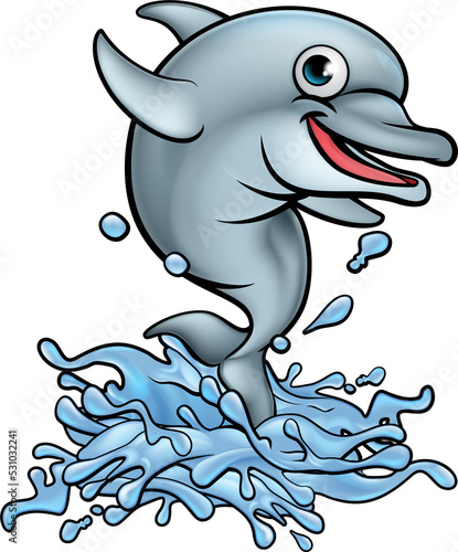 Dolphin Cartoon Character S...