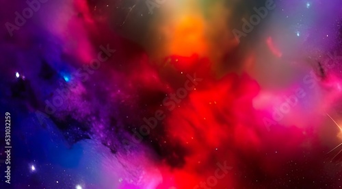 Beautiful colored space with stars. High quality photo illustration. © Divyesh