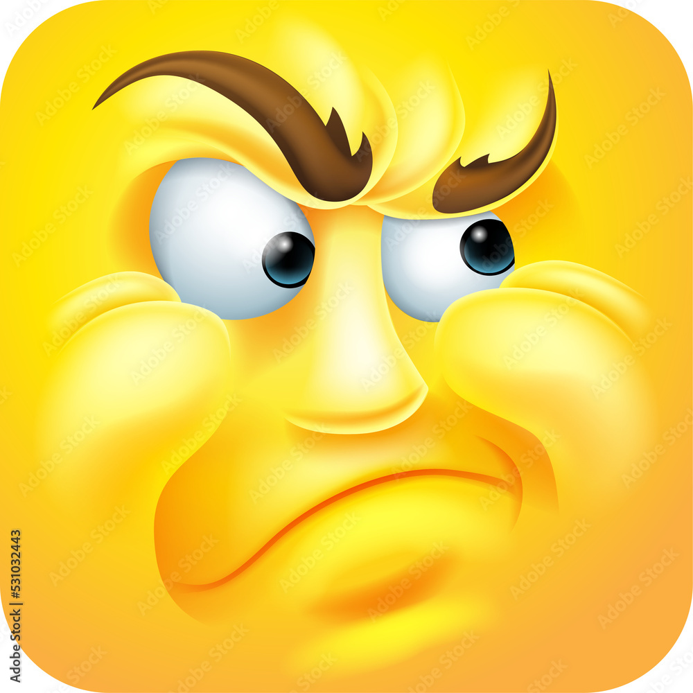 Annoyed Emoji Emoticon Icon Cartoon Character Stock Illustration