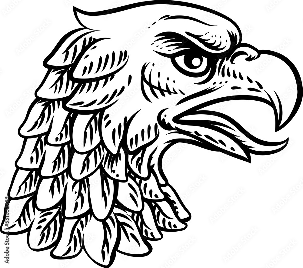 Obraz premium Eagle Falcon Hawk Or Phoenix Head Face Mascot