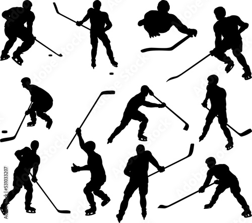 Photography Hockey Sports Players Silhouettes