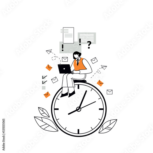 Time management is the key to success. Business planning and results. The concept of work time management.