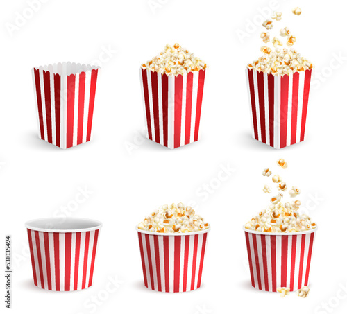 Realistic Popcorn Set