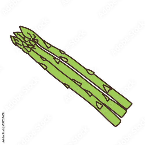野菜のイラスト　農産物　食べ物　食材　食品　アスパラガス