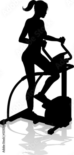 Gym Woman Silhouette Ellipt...
