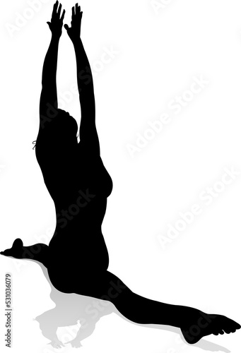 Yoga Pilates Pose Woman Sil...