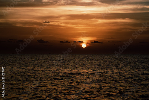 Sunset over Indian Ocean near Bandos Island, Maldives