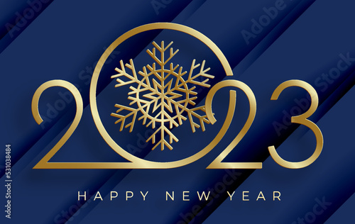Happy New Year 2023, festive pattern on color background