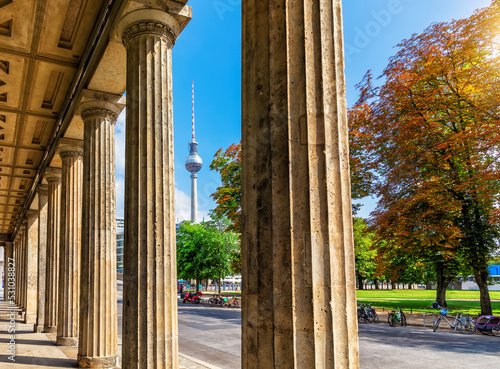 Obraz na płótnie Beautiful architecture of Berlin near the TV tower, sunny autumn view, Germany w salonie