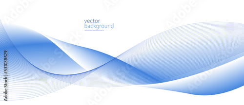 Smooth flow of wavy shape with gradient vector abstract background, light blue design curve line energy motion, relaxing music sound or technology.