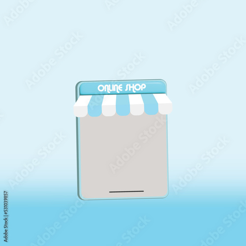 Online market with tablet