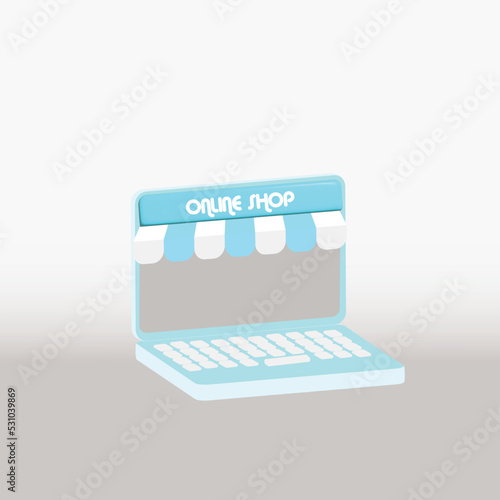 Online shopping with computer
