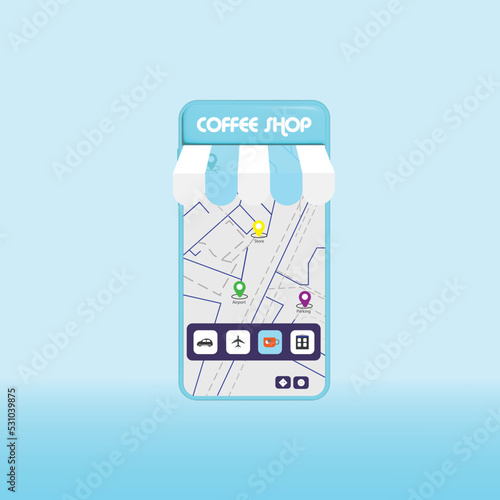 Find a coffee shop with map