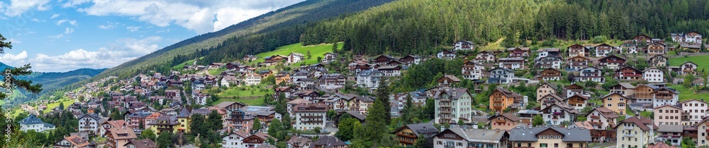 Panoramic view of Ortisei. South Tyrol, Italy