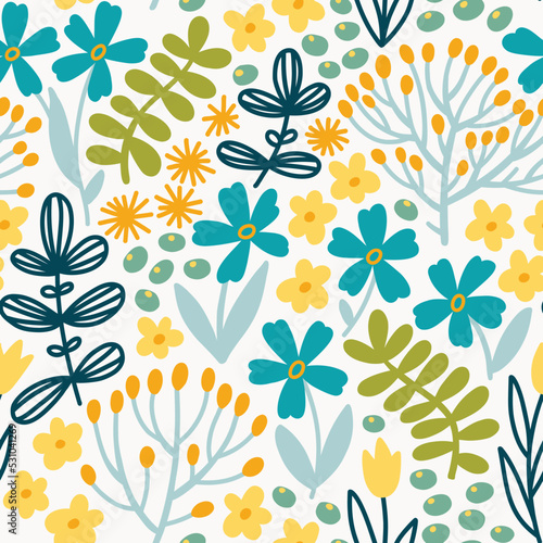 Mille fleurs seamless pattern. Great design for any purposes.