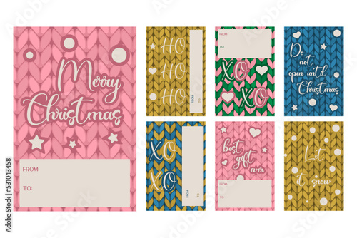 Merry Christmas printable label sticker for holiday packaging. DIY gift tag or sublimation idea