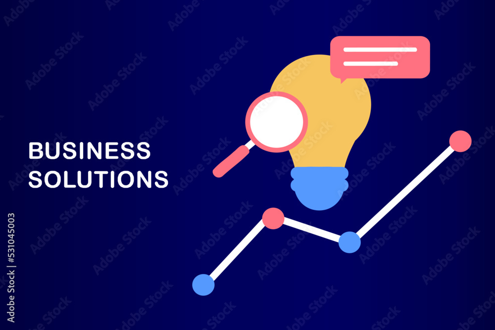 Obraz premium Business solution and support, problem solving and decision making, innovative ideas concept. Connecting puzzle elements, team metaphor, business approach, brainstorming. Flat web vector illustration.