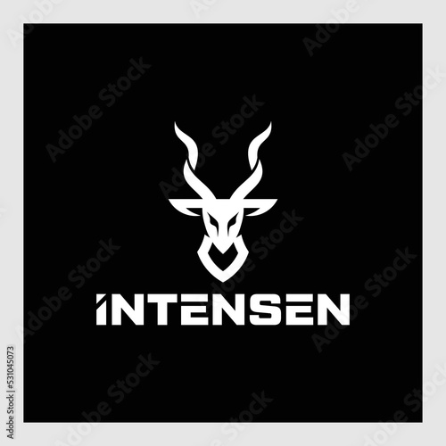 goat head logo unique simple concept